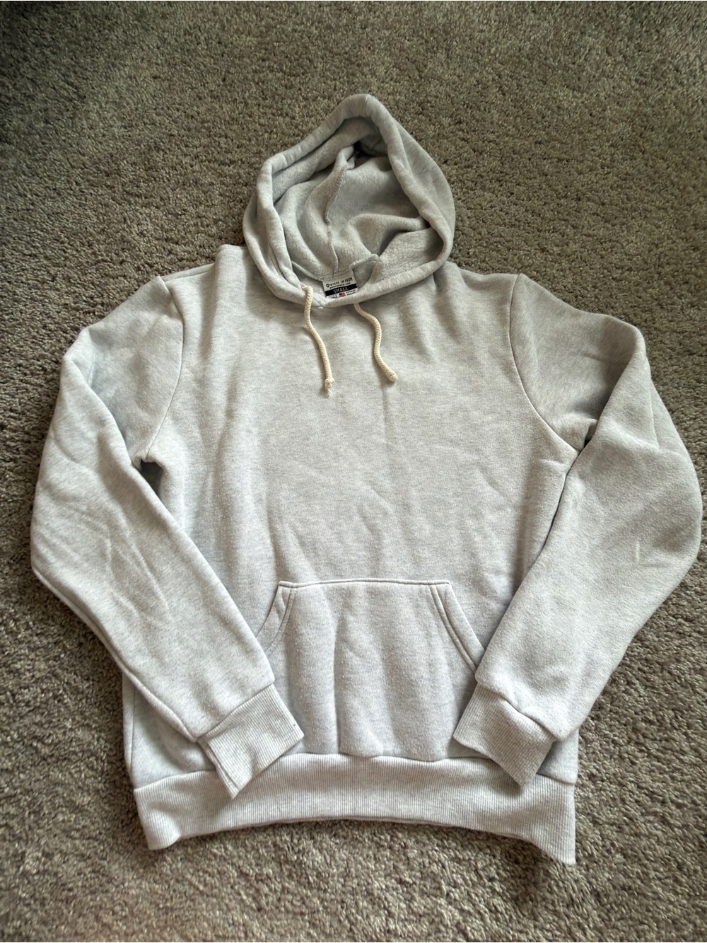 Women's Light Gray Pullover Hoodie with Pocket